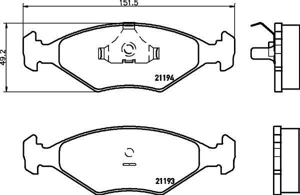 HELLA 8DB 355 007-441 - Комплект спирачно феродо, дискови спирачки vvparts.bg