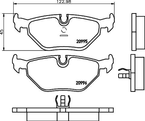 HELLA 8DB 355 007-421 - Комплект спирачно феродо, дискови спирачки vvparts.bg