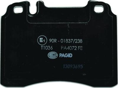 HELLA 8DB 355 007-471 - Комплект спирачно феродо, дискови спирачки vvparts.bg