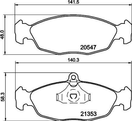 HELLA 8DB 355 007-531 - Комплект спирачно феродо, дискови спирачки vvparts.bg