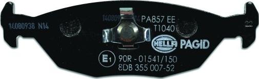 HELLA 8DB 355 007-521 - Комплект спирачно феродо, дискови спирачки vvparts.bg