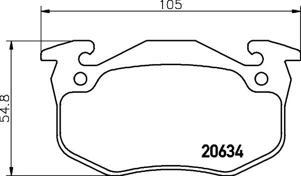 HELLA 8DB 355 007-661 - Комплект спирачно феродо, дискови спирачки vvparts.bg