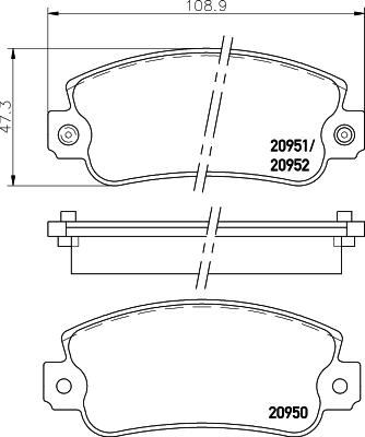 HELLA 8DB 355 007-121 - Комплект спирачно феродо, дискови спирачки vvparts.bg