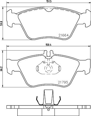 HELLA 8DB 355 007-831 - Комплект спирачно феродо, дискови спирачки vvparts.bg