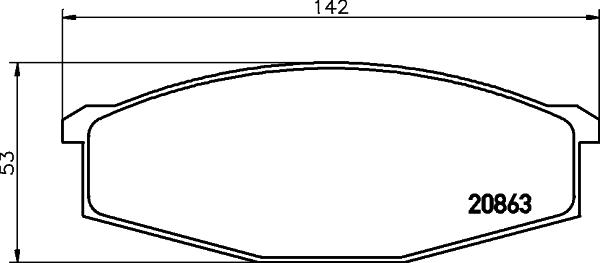 HELLA 8DB 355 007-291 - Комплект спирачно феродо, дискови спирачки vvparts.bg