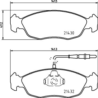 HELLA 8DB 355 007-711 - Комплект спирачно феродо, дискови спирачки vvparts.bg