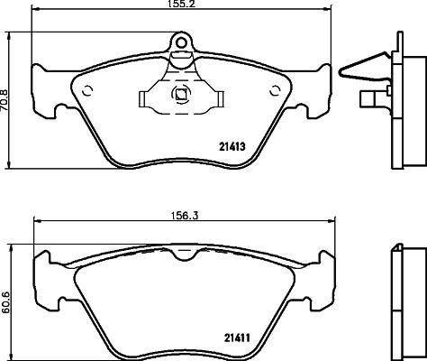 HELLA 8DB 355 007-731 - Комплект спирачно феродо, дискови спирачки vvparts.bg