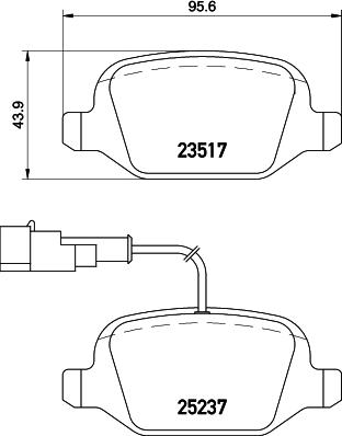 HELLA 8DB 355 019-961 - Комплект спирачно феродо, дискови спирачки vvparts.bg