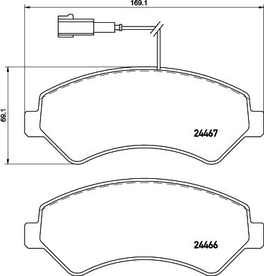 HELLA 8DB 355 021-281 - Комплект спирачно феродо, дискови спирачки vvparts.bg