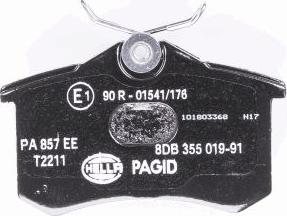 HELLA 8DB 355 019-911 - Комплект спирачно феродо, дискови спирачки vvparts.bg