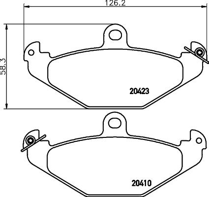 HELLA 8DB 355 019-401 - Комплект спирачно феродо, дискови спирачки vvparts.bg