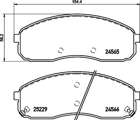 HELLA 8DB 355 019-581 - Комплект спирачно феродо, дискови спирачки vvparts.bg