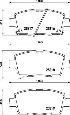 HELLA 8DB 355 019-691 - Комплект спирачно феродо, дискови спирачки vvparts.bg