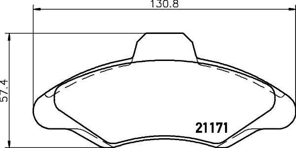 HELLA 8DB 355 019-041 - Комплект спирачно феродо, дискови спирачки vvparts.bg