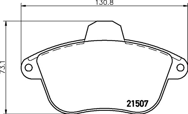 HELLA 8DB 355 019-071 - Комплект спирачно феродо, дискови спирачки vvparts.bg