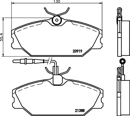 HELLA 8DB 355 019-181 - Комплект спирачно феродо, дискови спирачки vvparts.bg