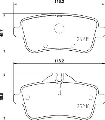 HELLA 8DB 355 019-841 - Комплект спирачно феродо, дискови спирачки vvparts.bg