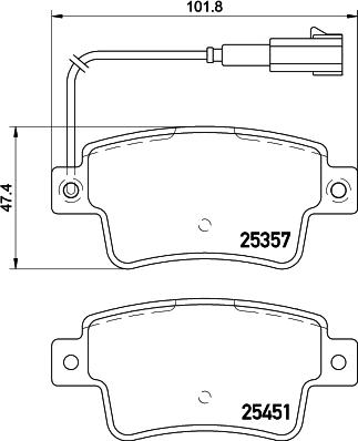 HELLA 8DB 355 019-801 - Комплект спирачно феродо, дискови спирачки vvparts.bg