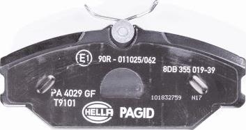 HELLA 8DB 355 019-391 - Комплект спирачно феродо, дискови спирачки vvparts.bg
