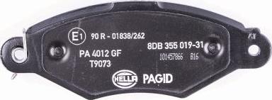 HELLA 8DB 355 019-311 - Комплект спирачно феродо, дискови спирачки vvparts.bg