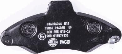 HELLA 8DB 355 019-291 - Комплект спирачно феродо, дискови спирачки vvparts.bg