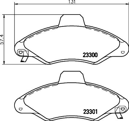 HELLA 8DB 355 019-291 - Комплект спирачно феродо, дискови спирачки vvparts.bg