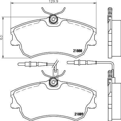 HELLA 8DB 355 019-261 - Комплект спирачно феродо, дискови спирачки vvparts.bg