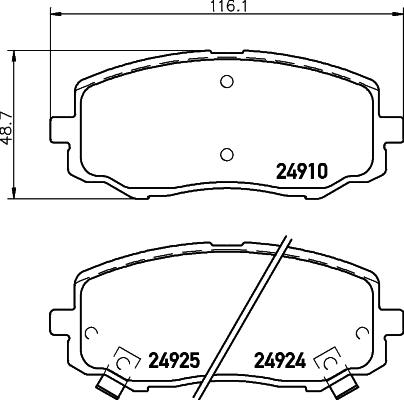 HELLA 8DB 355 014-901 - Комплект спирачно феродо, дискови спирачки vvparts.bg