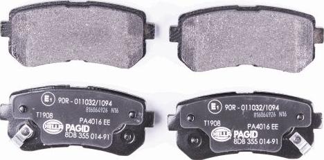 HELLA 8DB 355 014-911 - Комплект спирачно феродо, дискови спирачки vvparts.bg