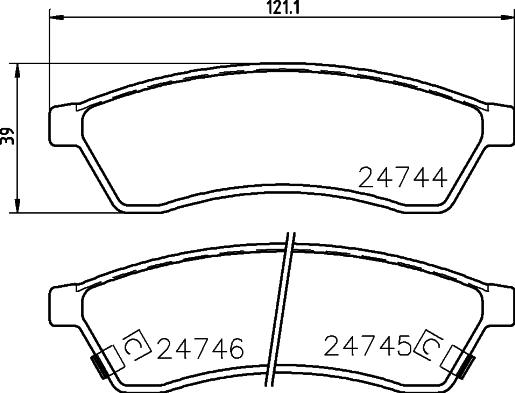 HELLA 8DB 355 014-491 - Комплект спирачно феродо, дискови спирачки vvparts.bg