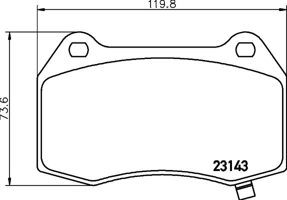 HELLA 8DB 355 014-461 - Комплект спирачно феродо, дискови спирачки vvparts.bg