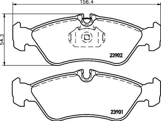 HELLA 8DB 355 014-401 - Комплект спирачно феродо, дискови спирачки vvparts.bg