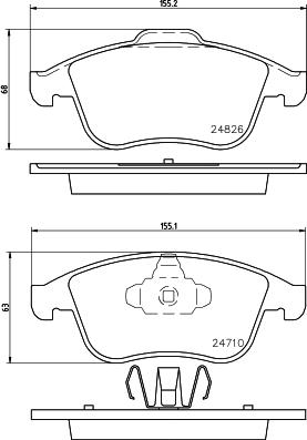 HELLA 8DB 355 014-591 - Комплект спирачно феродо, дискови спирачки vvparts.bg