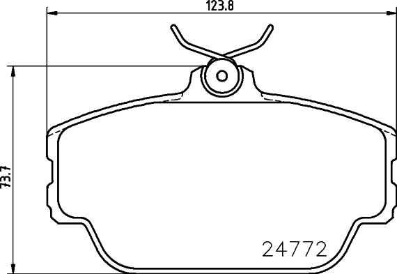 HELLA 8DB 355 014-521 - Комплект спирачно феродо, дискови спирачки vvparts.bg