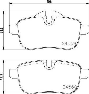 HELLA 8DB 355 014-621 - Комплект спирачно феродо, дискови спирачки vvparts.bg