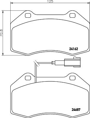 HELLA 8DB 355 014-061 - Комплект спирачно феродо, дискови спирачки vvparts.bg