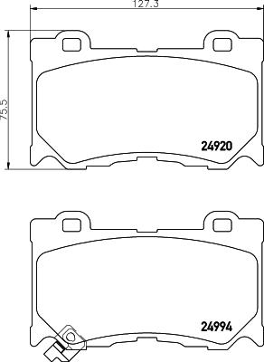 HELLA 8DB 355 014-841 - Комплект спирачно феродо, дискови спирачки vvparts.bg