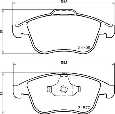 HELLA 8DB 355 014-801 - Комплект спирачно феродо, дискови спирачки vvparts.bg