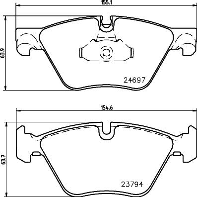 HELLA 8DB 355 014-351 - Комплект спирачно феродо, дискови спирачки vvparts.bg