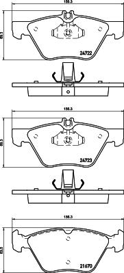 HELLA 8DB 355 014-291 - Комплект спирачно феродо, дискови спирачки vvparts.bg