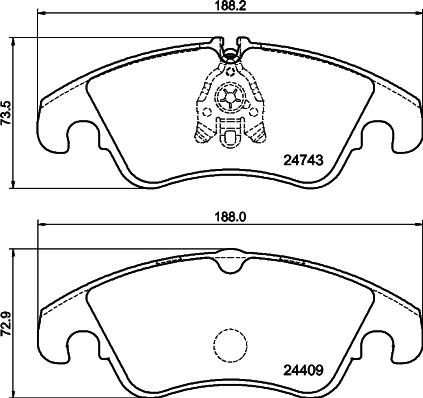 HELLA 8DB 355 014-741 - Комплект спирачно феродо, дискови спирачки vvparts.bg