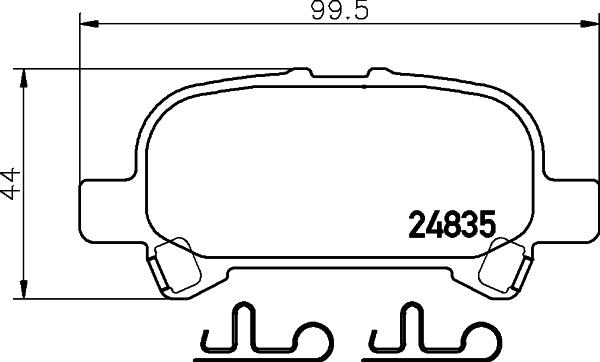 HELLA 8DB 355 014-751 - Комплект спирачно феродо, дискови спирачки vvparts.bg