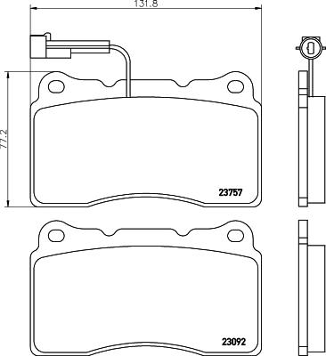 HELLA 8DB 355 014-731 - Комплект спирачно феродо, дискови спирачки vvparts.bg