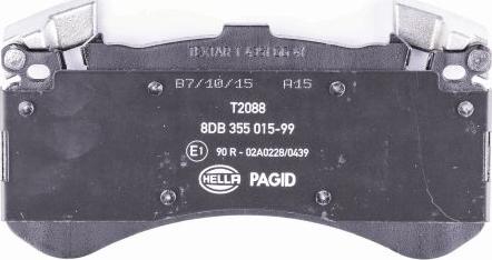 HELLA 8DB 355 015-991 - Комплект спирачно феродо, дискови спирачки vvparts.bg
