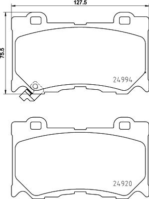 HELLA 8DB 355 015-411 - Комплект спирачно феродо, дискови спирачки vvparts.bg