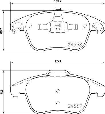 HELLA 8DB 355 015-561 - Комплект спирачно феродо, дискови спирачки vvparts.bg