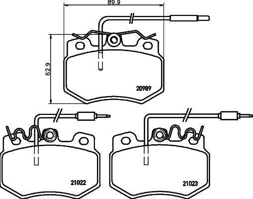 HELLA 8DB 355 015-511 - Комплект спирачно феродо, дискови спирачки vvparts.bg