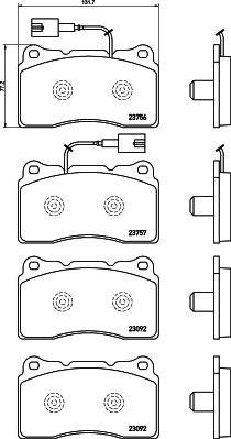 HELLA 8DB 355 015-681 - Комплект спирачно феродо, дискови спирачки vvparts.bg