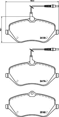 HELLA 8DB 355 015-621 - Комплект спирачно феродо, дискови спирачки vvparts.bg