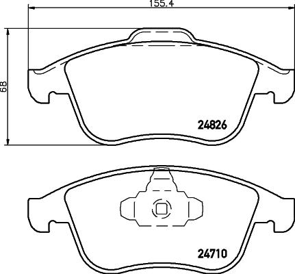 HELLA 8DB 355 015-041 - Комплект спирачно феродо, дискови спирачки vvparts.bg